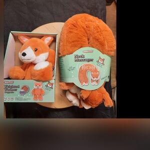 NWT FOX Neck Roll Pillow Massager & Weighted Warmer Travel Companion